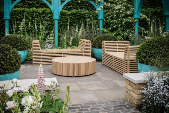 Chelsea Flower Show 2017 Lee Bestall Silver Medal winner furniture by Jonathan Stockton